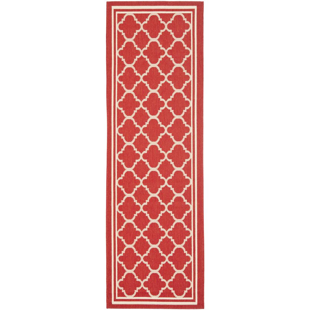 COURTYARD, RED / BONE, 2'-3" X 18', Area Rug. Picture 1