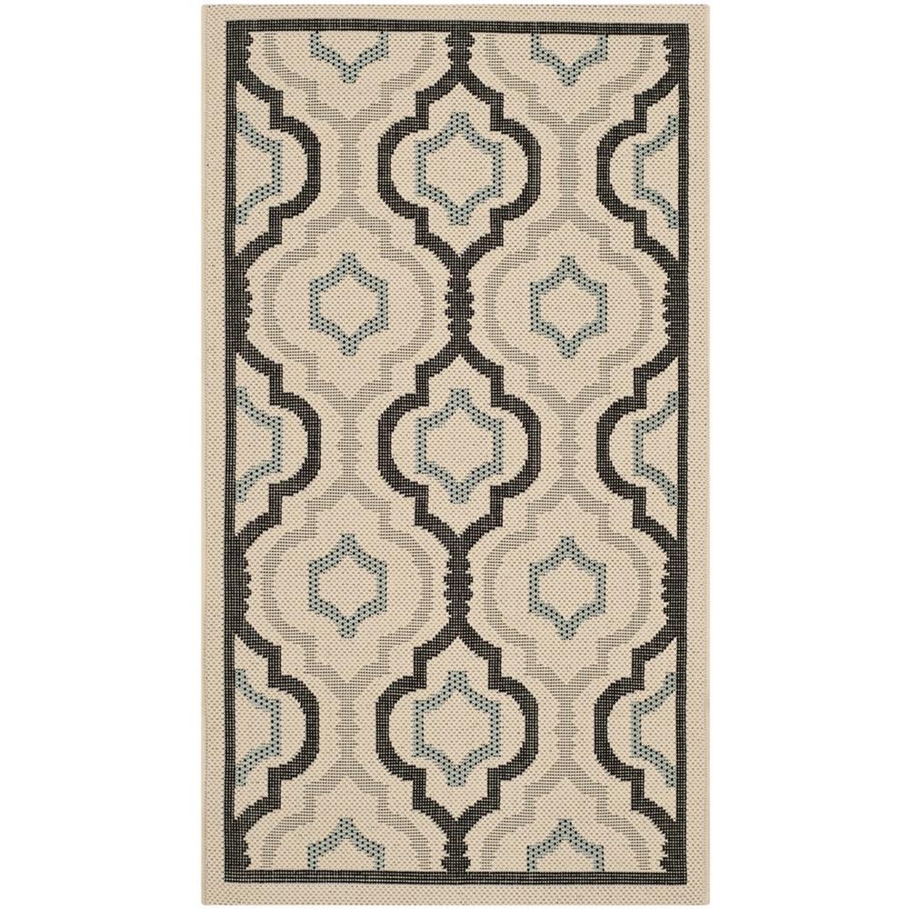COURTYARD, BEIGE / BLACK, 5'-3" X 5'-3" Round, Area Rug, CY7938-256A18-5R. Picture 1