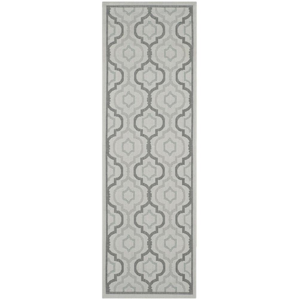 COURTYARD, LIGHT GREY / ANTHRACITE, 2'-3" X 8', Area Rug. Picture 1