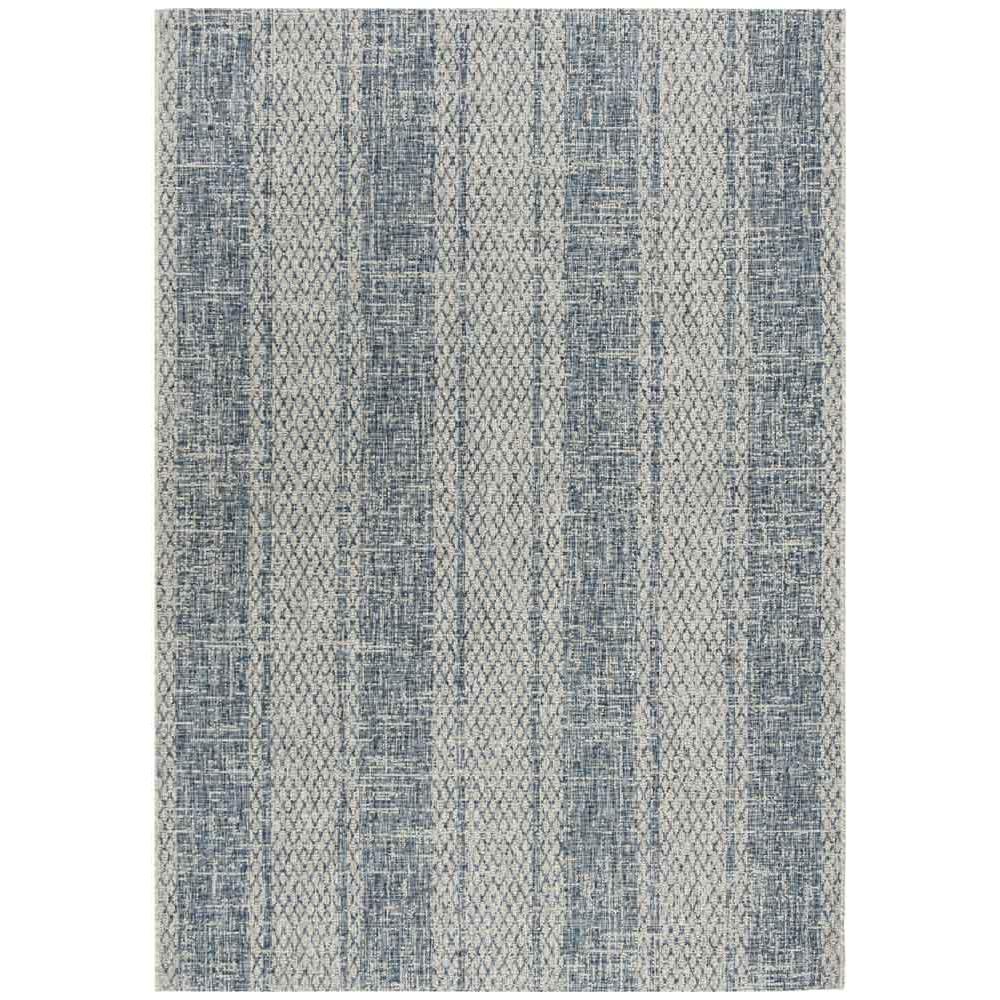 COURTYARD, LIGHT GREY / BLUE, 6'-7" X 6'-7" Round, Area Rug, CY8736-36812-7R. Picture 1