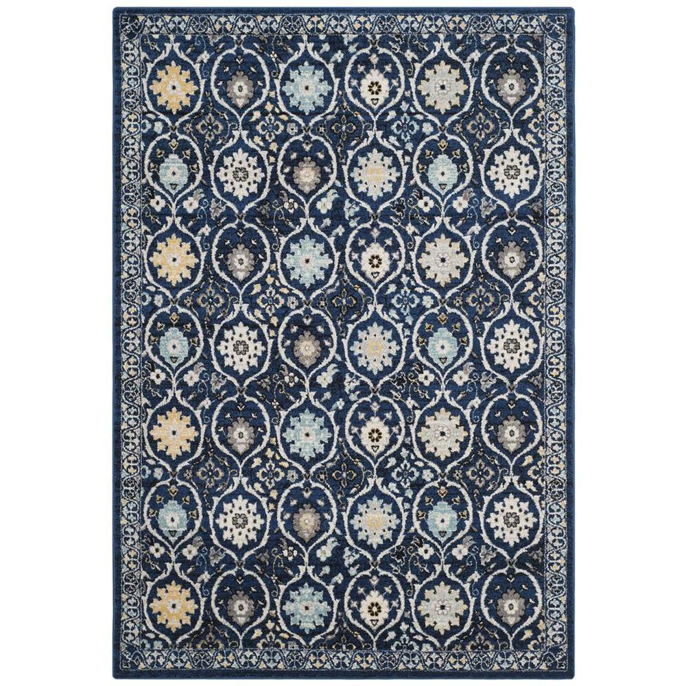 EVOKE, ROYAL / IVORY, 6'-7" X 6'-7" Square, Area Rug, EVK210A-7SQ. Picture 1
