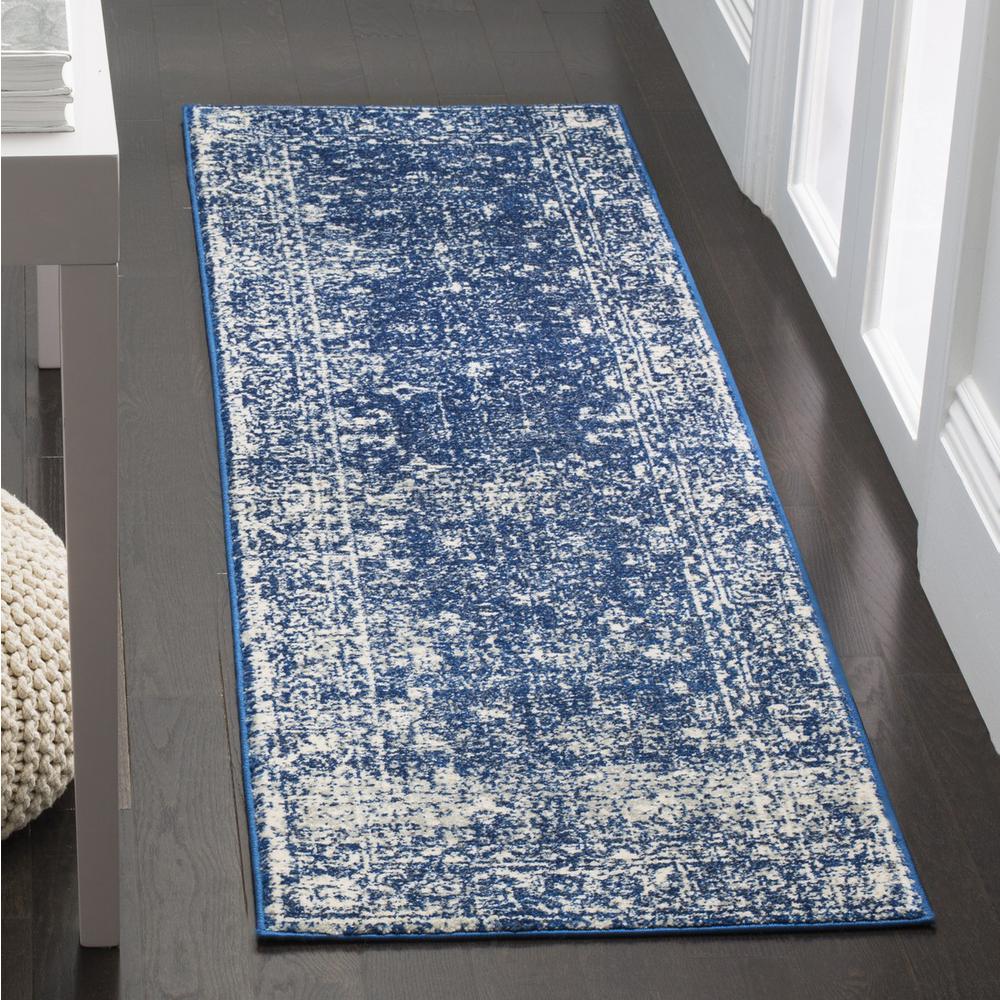 EVOKE, NAVY / IVORY, 2'-2" X 19', Area Rug, EVK270A-219. Picture 1