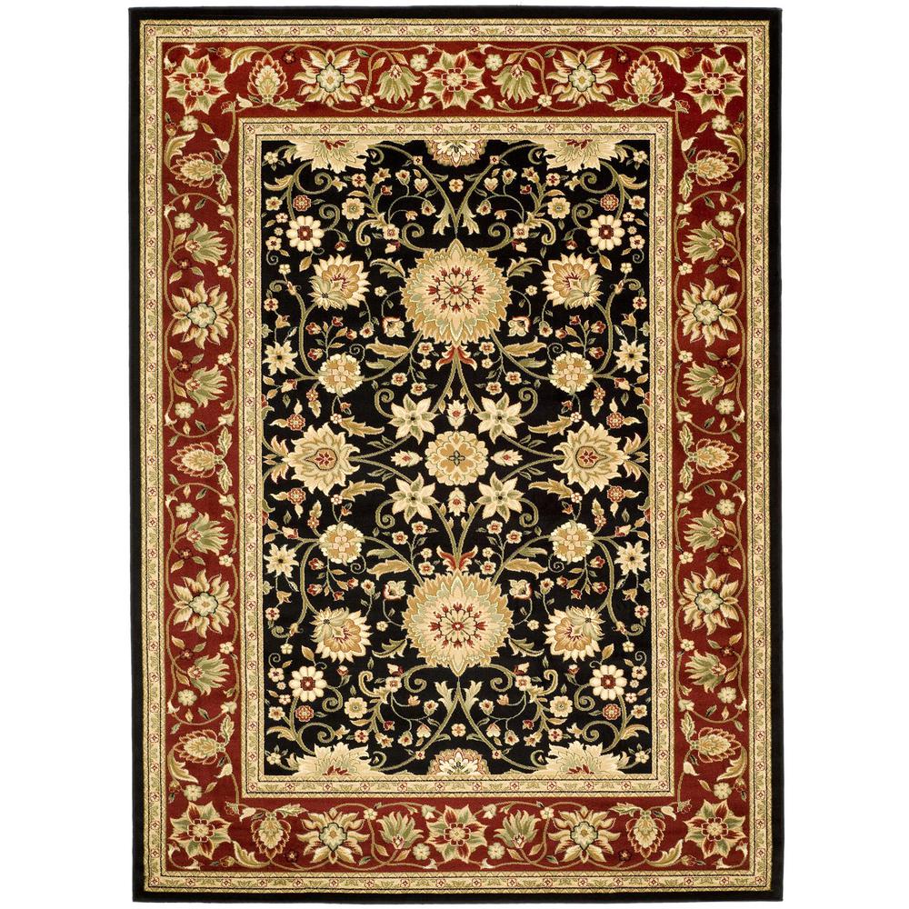 LYNDHURST, BLACK / RED, 8' X 11', Area Rug. Picture 1