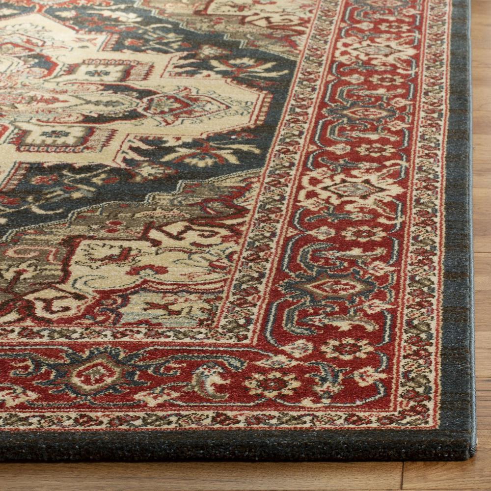 MAHAL, NAVY / RED, 6'-7" X 6'-7" Square, Area Rug, MAH678C-7SQ. The main picture.