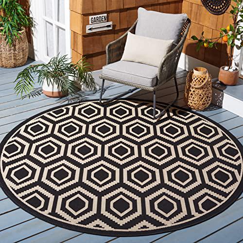 COURTYARD, BLACK / BEIGE, 7'-10" X 7'-10" Round, Area Rug, CY6902-266-8R. Picture 1