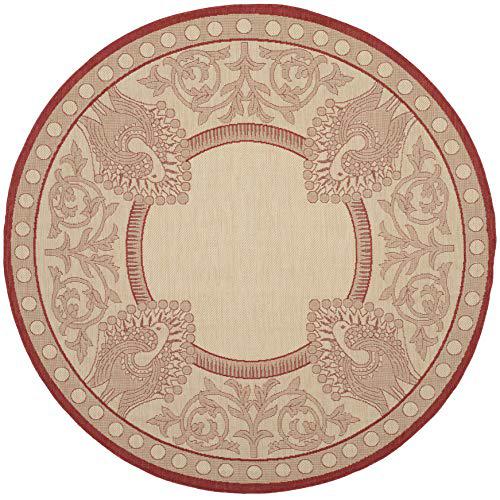 COURTYARD, NATURAL / RED, 6'-7" X 6'-7" Round, Area Rug, CY2965-3701-7R. The main picture.