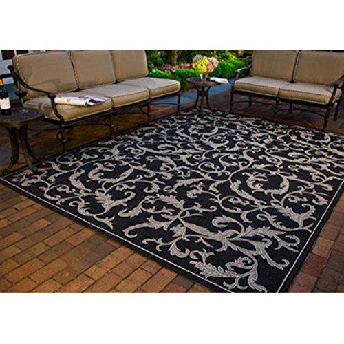 COURTYARD, BLACK / SAND, 7'-10" X 7'-10" Square, Area Rug, CY2663-3908-8SQ. Picture 1