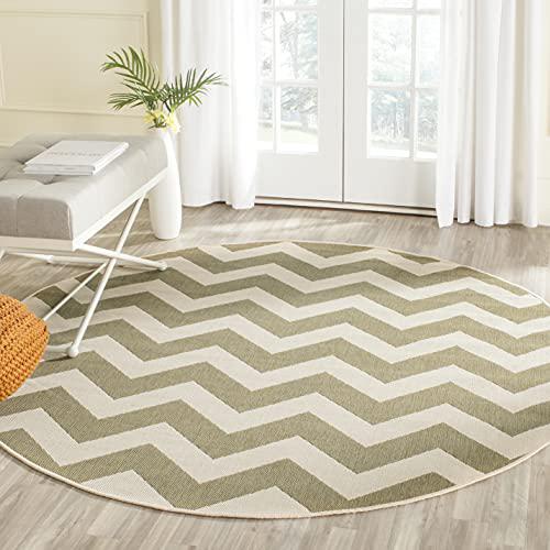 COURTYARD, GREEN / BEIGE, 6'-7" X 6'-7" Round, Area Rug, CY6244-244-7R. Picture 1