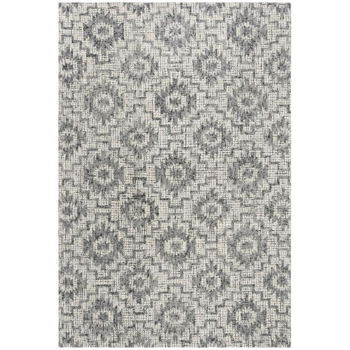 Abstract, IVORY / DARK GREY, 6' X 6' Square, Area Rug, ABT202A-6SQ. Picture 1