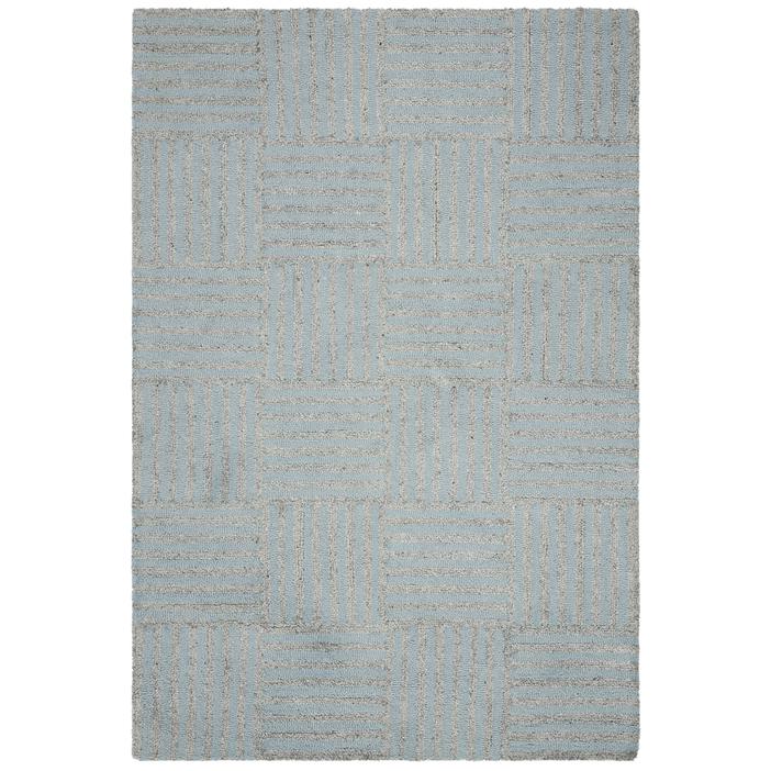 Abstract, BLUE / GREY, 6' X 6' Square, Area Rug, ABT602M-6SQ. Picture 1
