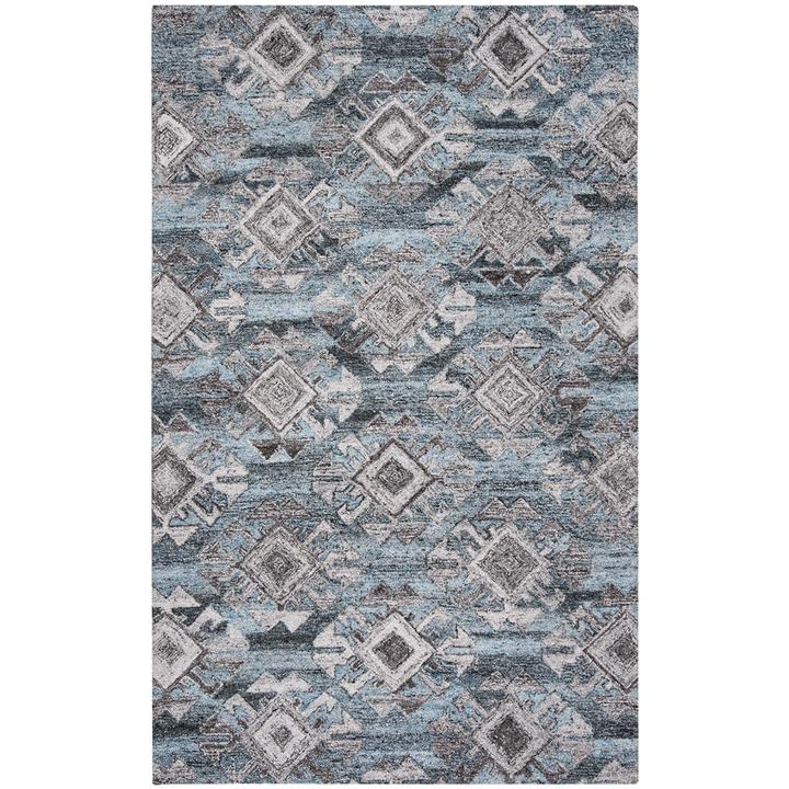 Abstract, GREY / BLACK, 6' X 6' Square, Area Rug, ABT613F-6SQ. Picture 1