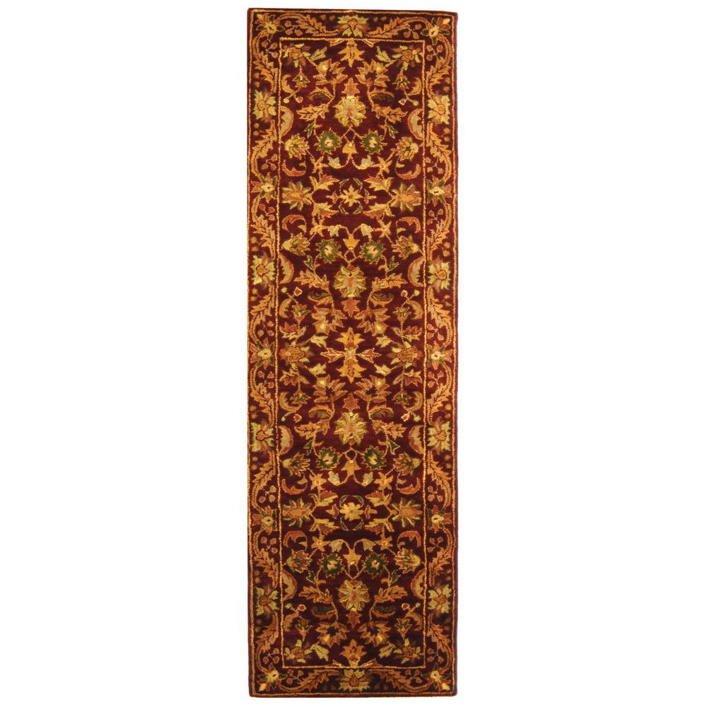 ANTIQUITY, WINE / GOLD, 2'-3" X 14', Area Rug. Picture 1