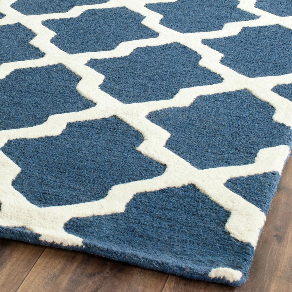 CAMBRIDGE, NAVY BLUE / IVORY, 7'-6" X 9'-6", Area Rug, CAM121G-810. The main picture.