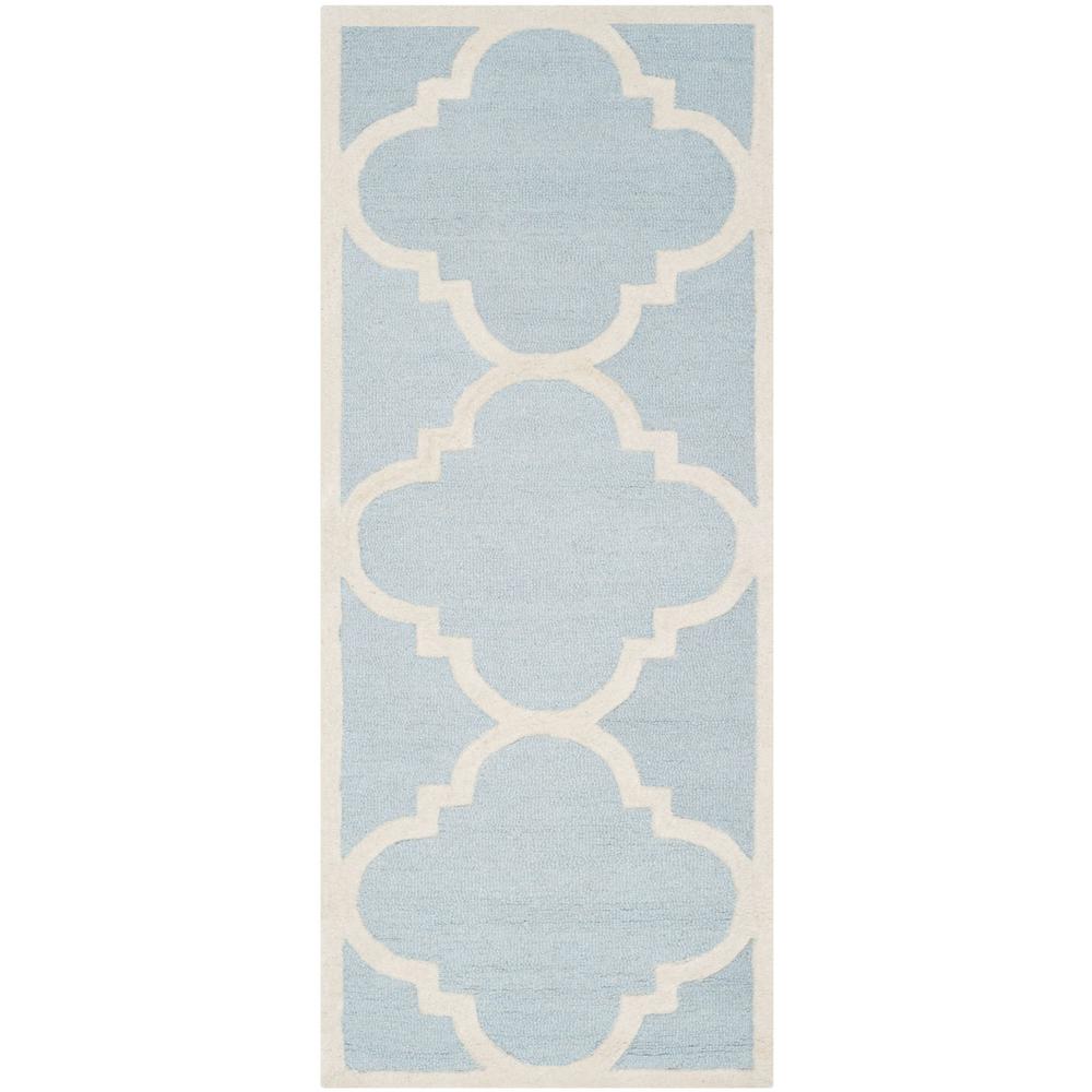 CAMBRIDGE, LIGHT BLUE / IVORY, 2'-6" X 8', Area Rug, CAM140A-28. The main picture.