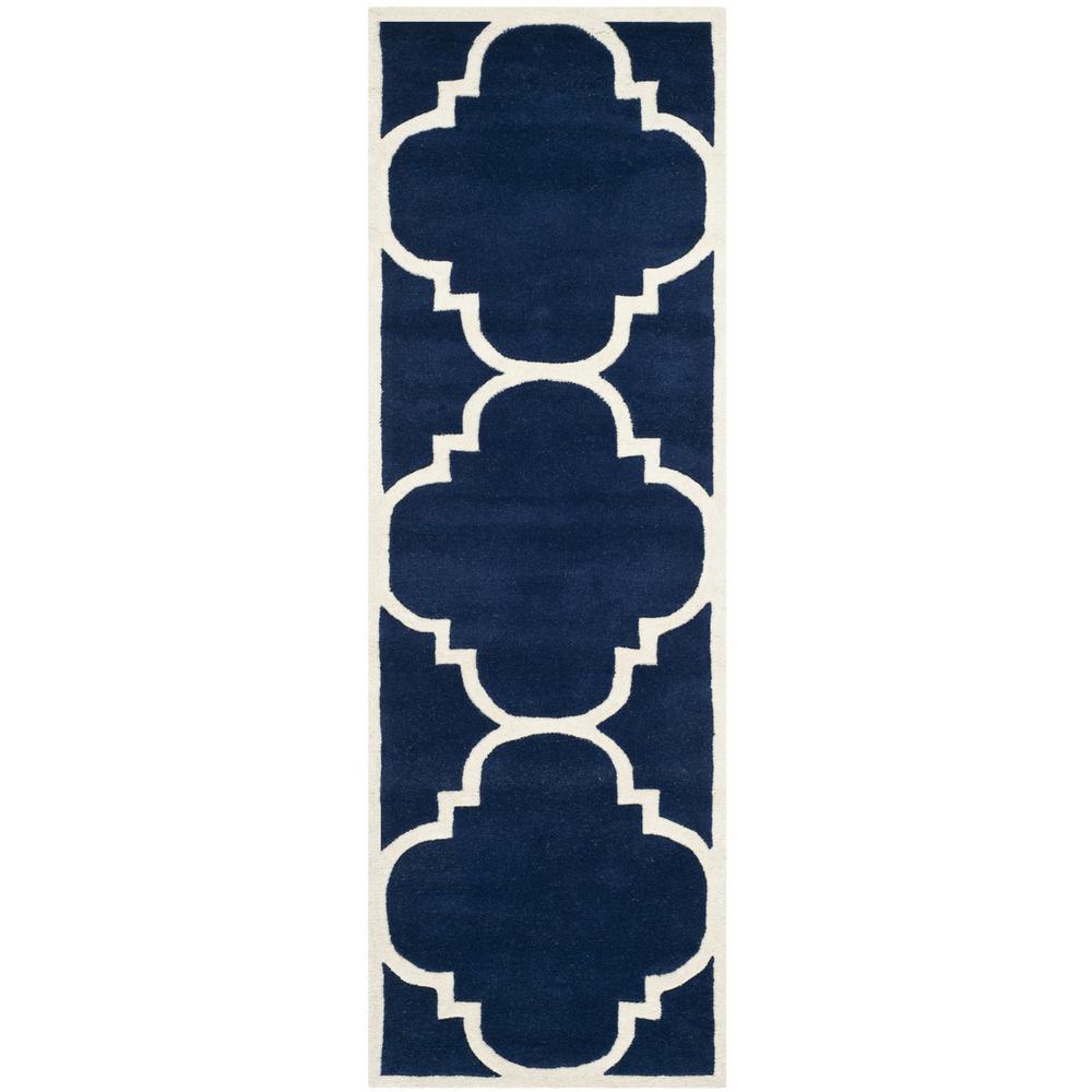 CHATHAM, DARK BLUE / IVORY, 2'-3" X 9', Area Rug, CHT730C-29. The main picture.
