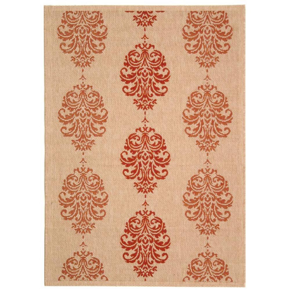 COURTYARD, NATURAL / RED, 6'-7" X 6'-7" Square, Area Rug, CY2720-3701-7SQ. Picture 1