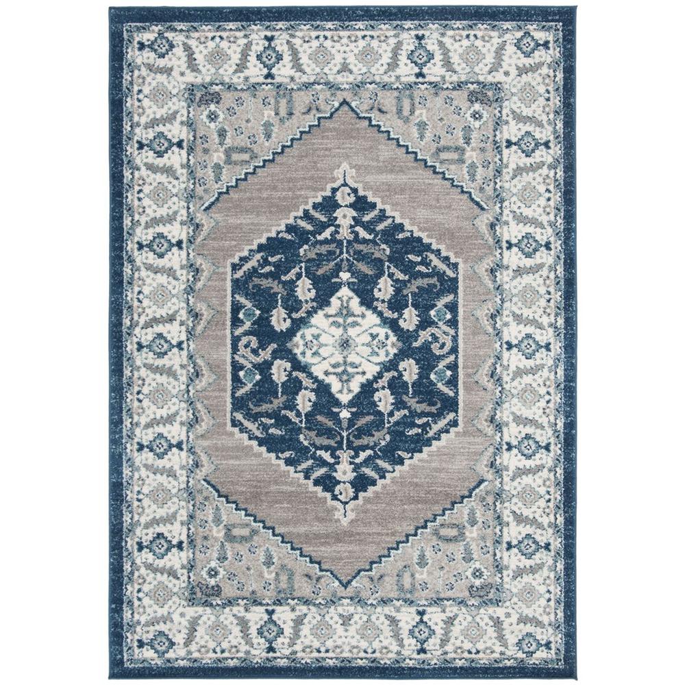MADISON 500, NAVY / GREY, 6'-7" X 6'-7" Square, Area Rug, MAD503N-7SQ. Picture 1
