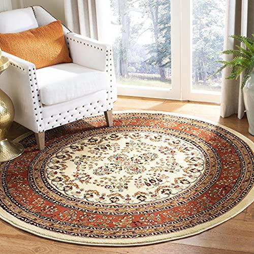 LYNDHURST, IVORY / RUST, 8' X 8' Round, Area Rug, LNH331R-8R. Picture 1