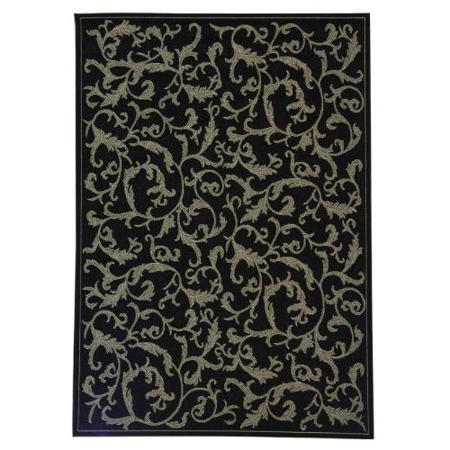COURTYARD, BLACK / SAND, 5'-3" X 7'-7", Area Rug, CY2653-3908-5. Picture 1