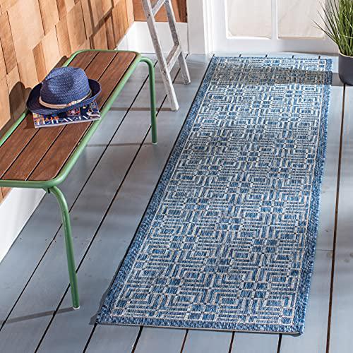 COURTYARD, NAVY / GREY, 2'-3" X 8', Area Rug, CY8467-36821-28. Picture 1