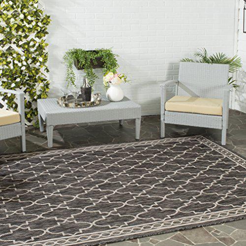 COURTYARD, BLACK / BEIGE, 8' X 11', Area Rug, CY8871-36621-8. Picture 2