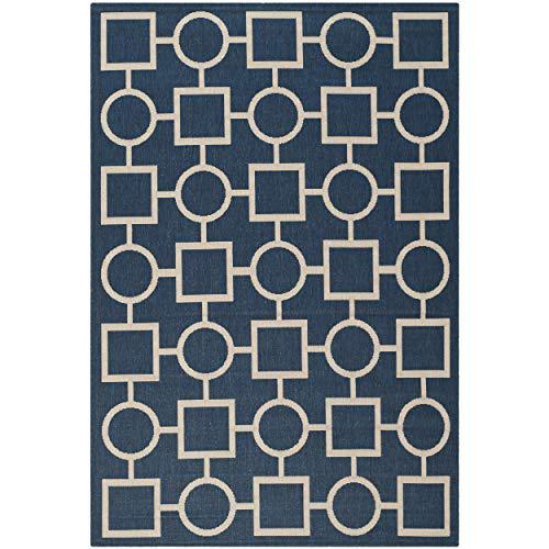 COURTYARD, NAVY / BEIGE, 6'-7" X 9'-6", Area Rug, CY6925-268-6. Picture 1