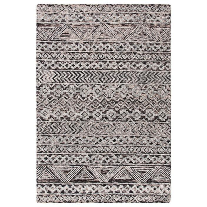 Abstract, GREY / BROWN, 6' X 6' Square, Area Rug. Picture 1