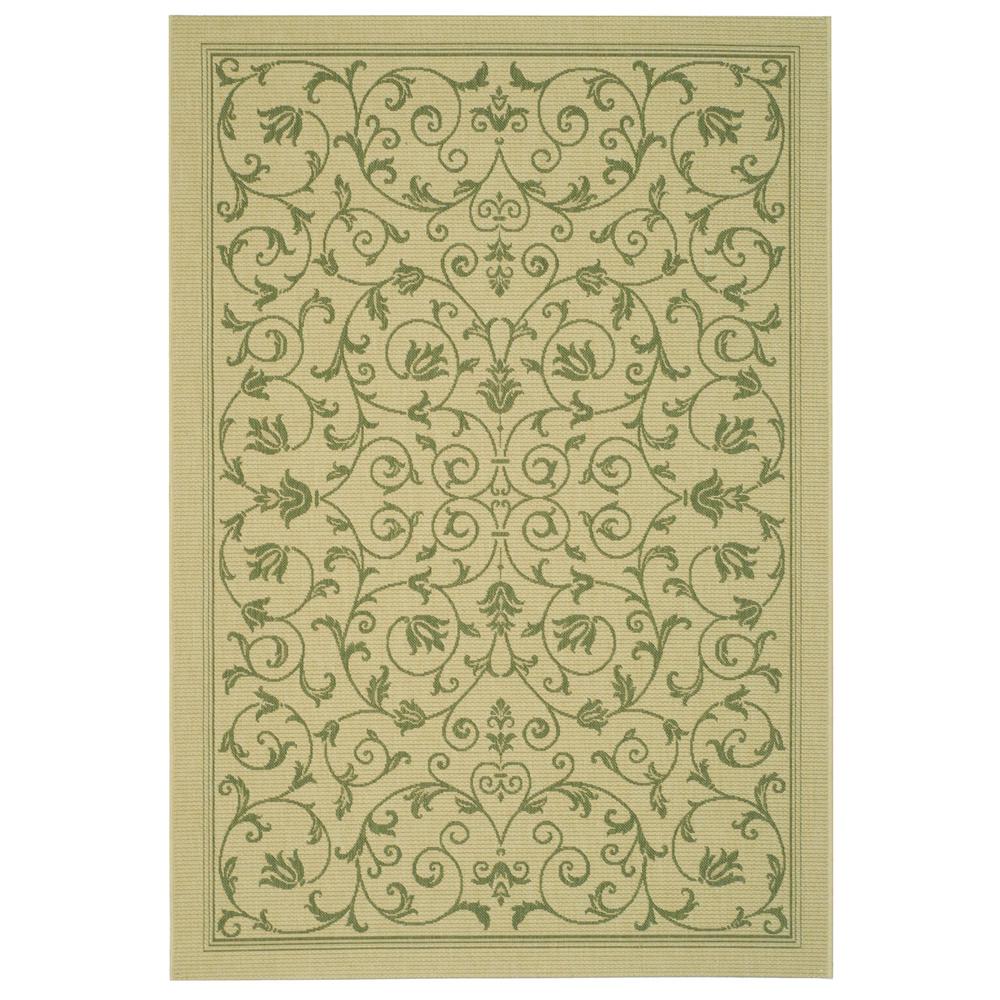 COURTYARD, NATURAL / OLIVE, 5'-3" X 5'-3" Round, Area Rug, CY2098-1E01-5R. Picture 1