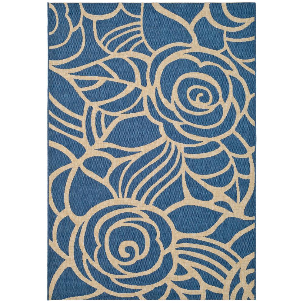 COURTYARD, BLUE / BEIGE, 7'-10" X 7'-10" Round, Area Rug, CY5141C-8R. Picture 1