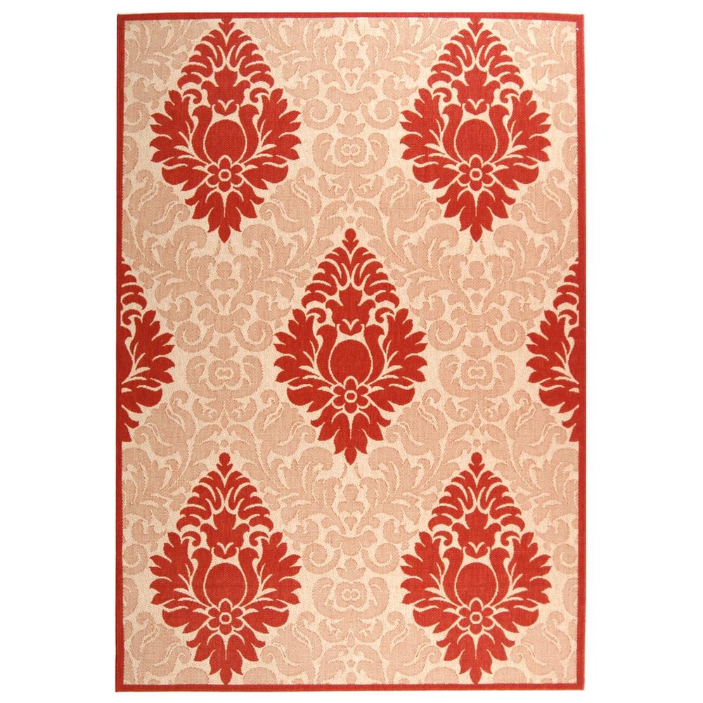 COURTYARD, NATURAL / RED, 6'-7" X 6'-7" Round, Area Rug, CY2714-3701-7R. Picture 1