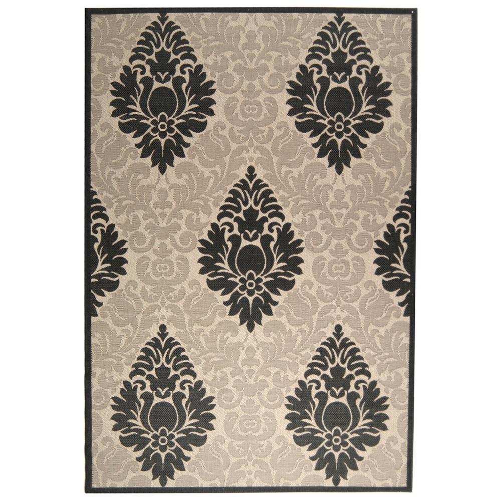 COURTYARD, SAND / BLACK, 6'-7" X 6'-7" Round, Area Rug, CY2714-3901-7R. Picture 1