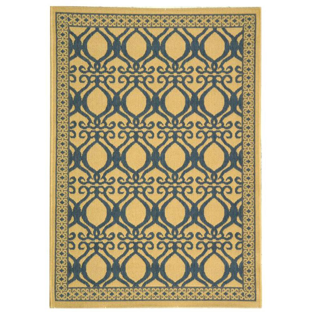 COURTYARD, NATURAL / BLUE, 6'-7" X 6'-7" Round, Area Rug, CY3040-3101-7R. Picture 1