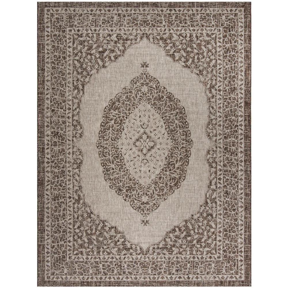 COURTYARD, LIGHT BEIGE/LIGHT BROWN, 6'-7" Square, Area Rug, CY8751-36312-7SQ. Picture 1