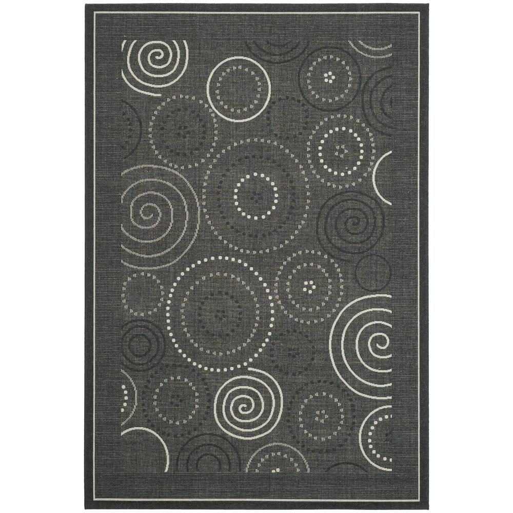 COURTYARD, BLACK / SAND, 5'-3" X 5'-3" Round, Area Rug, CY1906-3908-5R. Picture 1