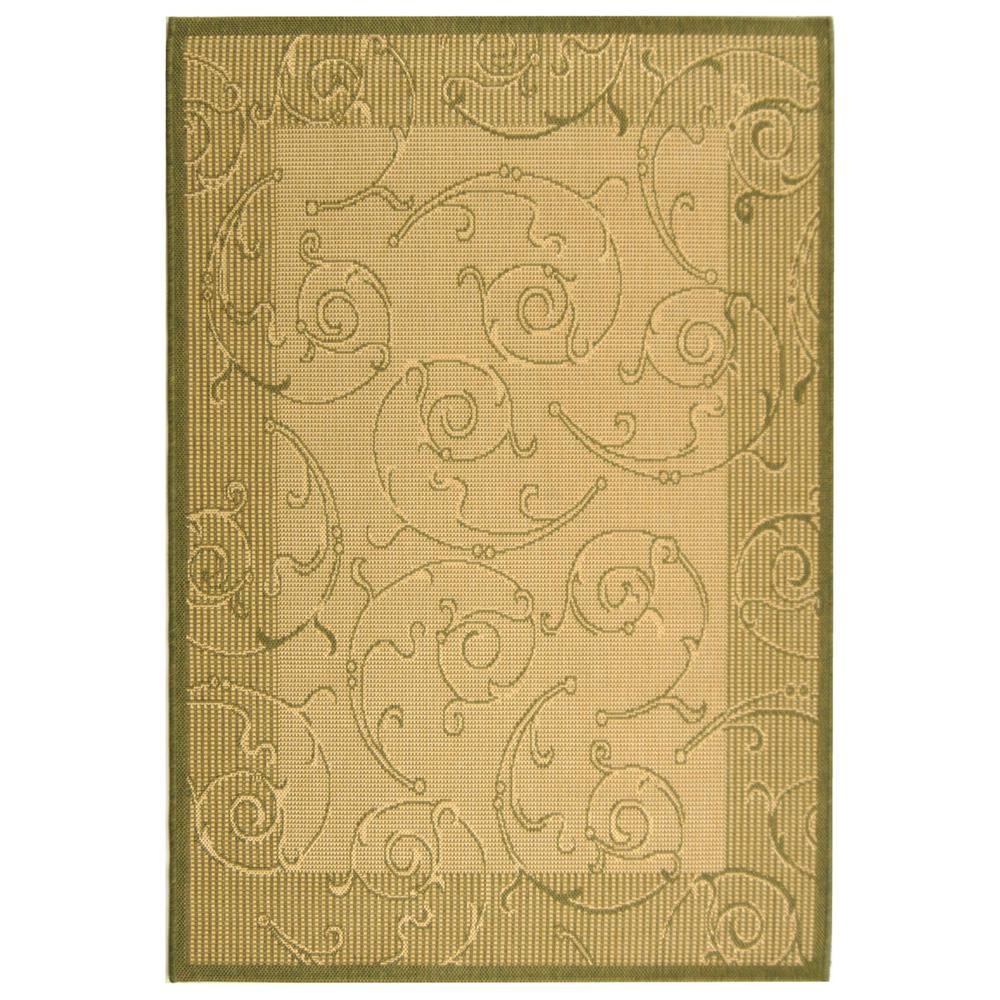 COURTYARD, NATURAL / OLIVE, 6'-7" X 6'-7" Square, Area Rug, CY2665-1E01-7SQ. Picture 1