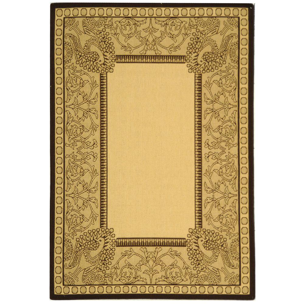 COURTYARD, NATURAL / CHOCOLATE, 6'-7" X 6'-7" Square, Area Rug. Picture 1