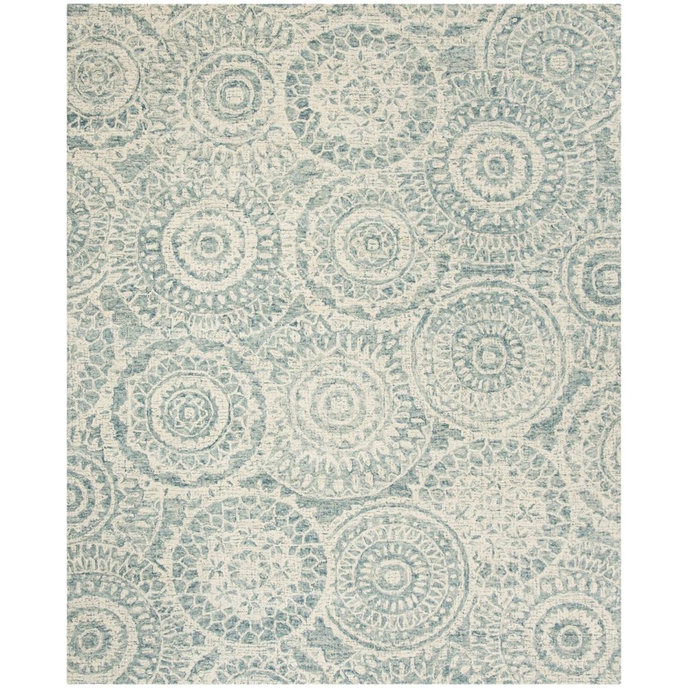 Abstract, IVORY / BLUE, 8' X 10', Area Rug, ABT205A-8. Picture 1