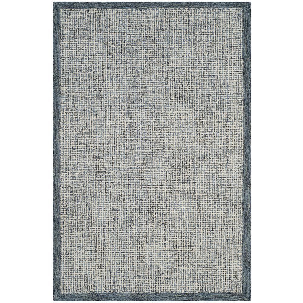 Abstract, NAVY / IVORY, 4' X 6', Area Rug. Picture 1