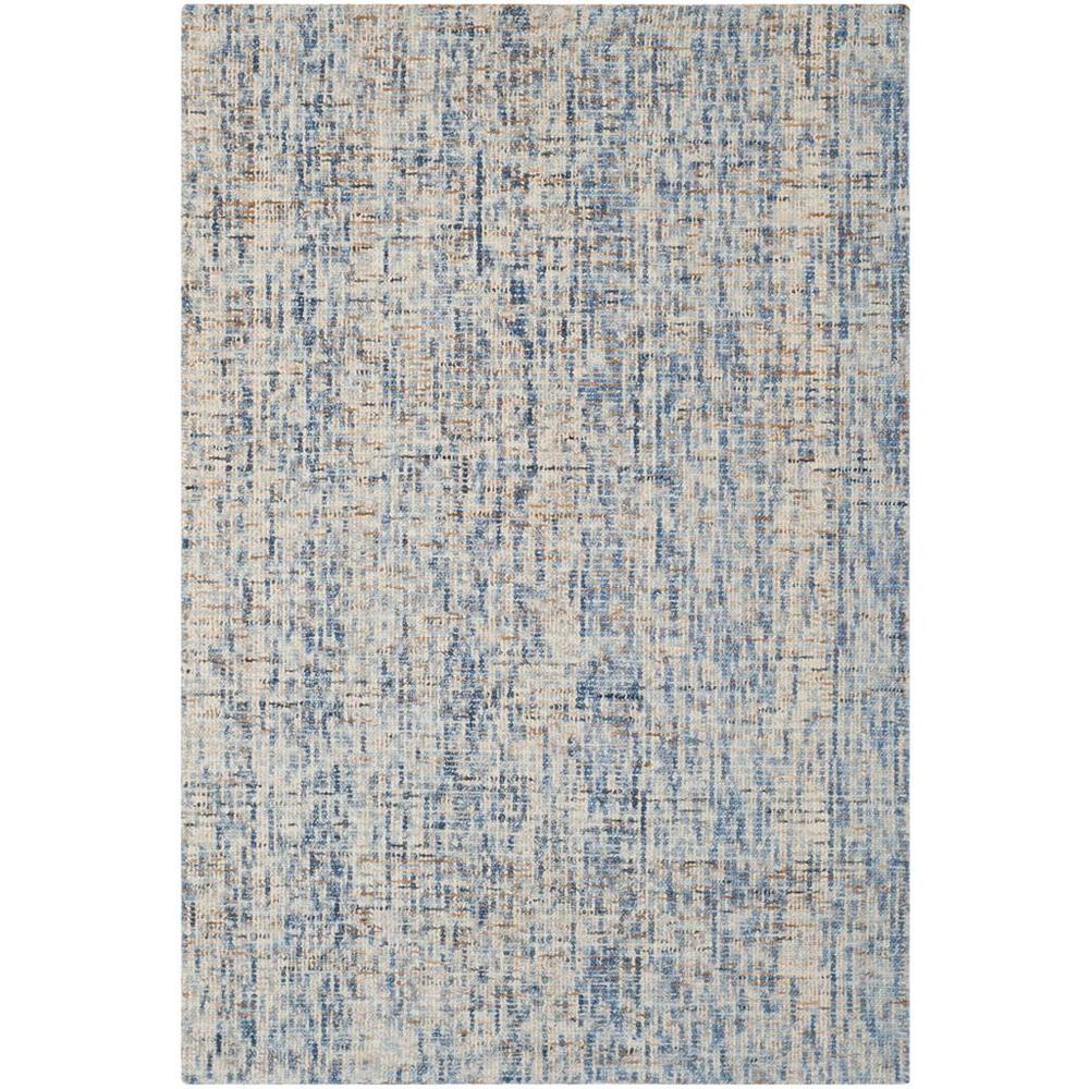 Abstract, DARK BLUE / RUST, 4' X 6', Area Rug. Picture 1