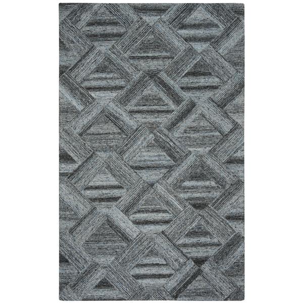 Abstract, BLUE / BLACK, 2'-3" X 8', Area Rug, ABT607M-28. Picture 1