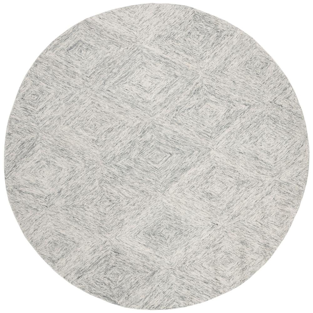 Abstract, SILVER, 6' X 6' Round, Area Rug. Picture 1
