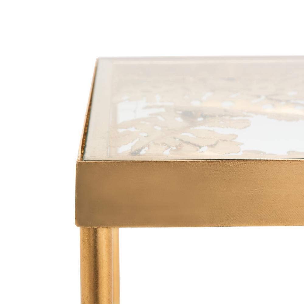 Leilani Palm Leaf Side Table, Gold Leaf. Picture 3