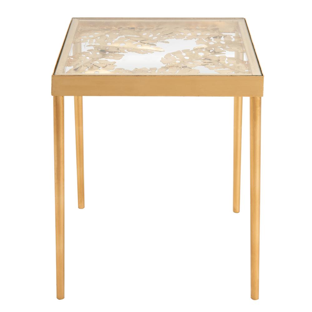 Leilani Palm Leaf Side Table, Gold Leaf. Picture 1