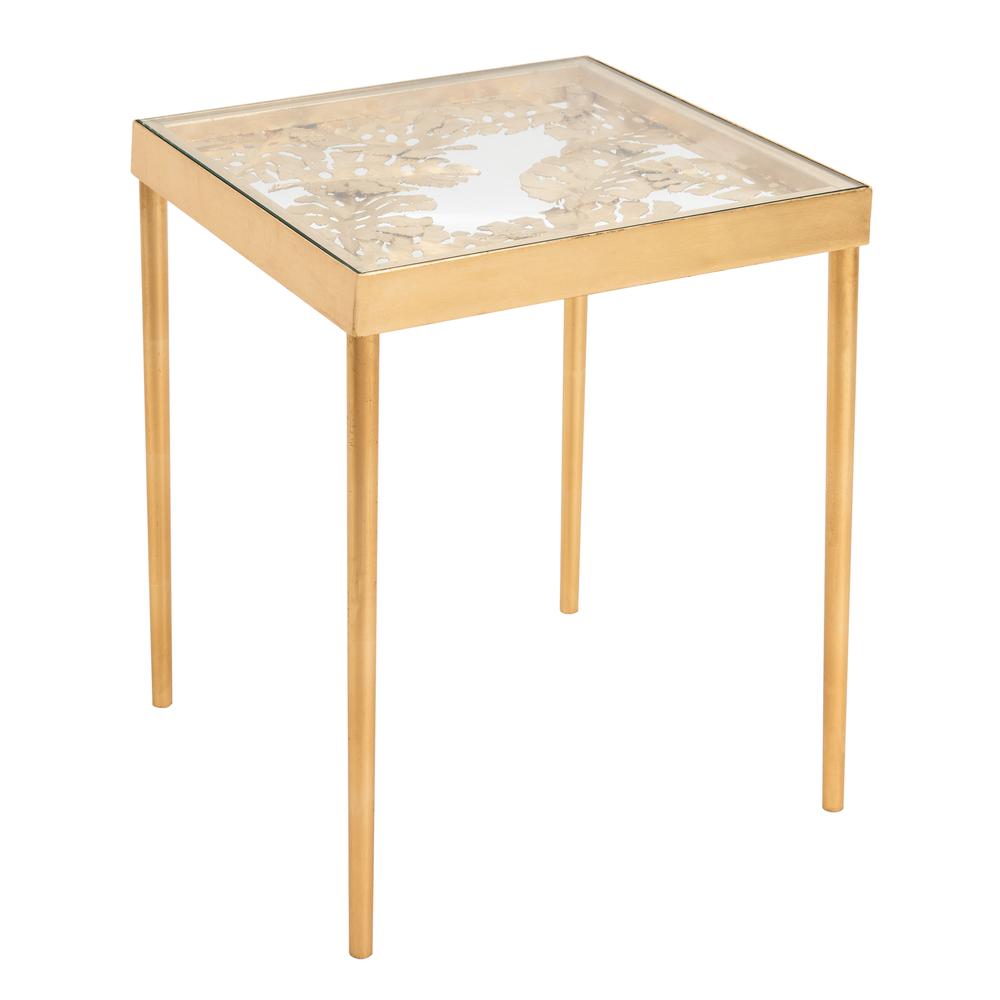Leilani Palm Leaf Side Table, Gold Leaf. Picture 7