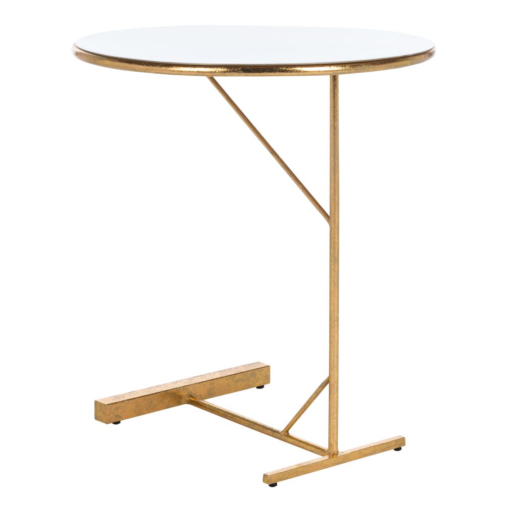 Sionne Round C Table, White /Gold. Picture 3