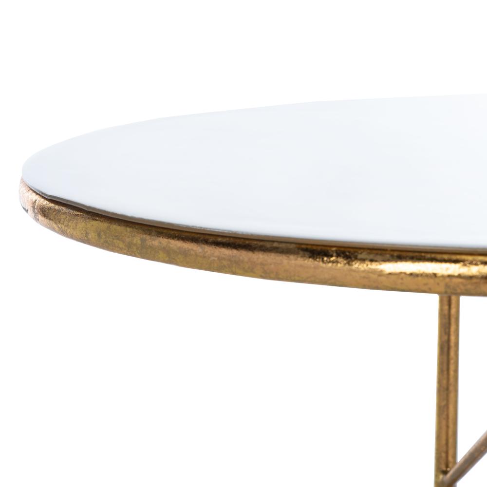 Sionne Round C Table, White /Gold. Picture 4