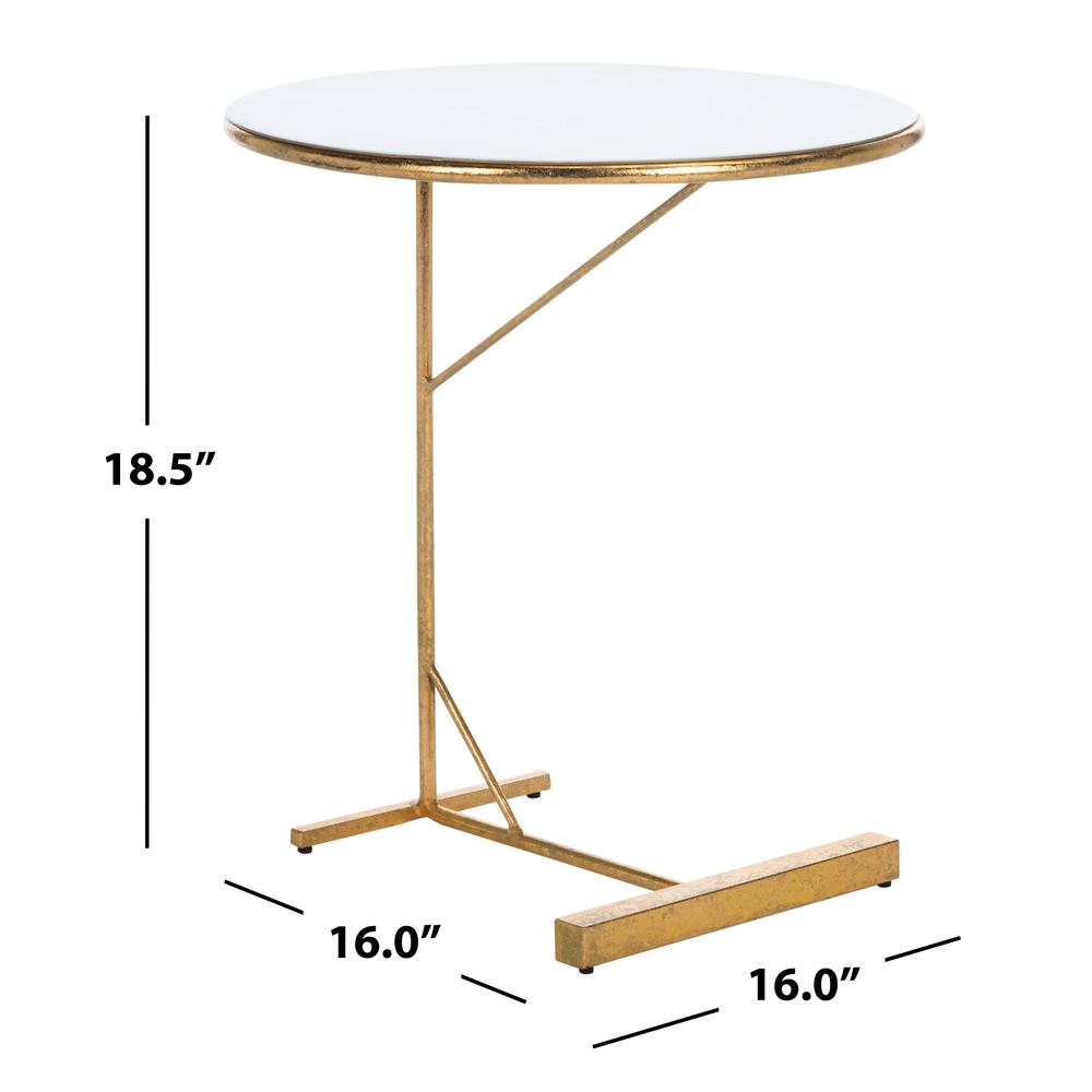 Sionne Round C Table, White /Gold. Picture 5