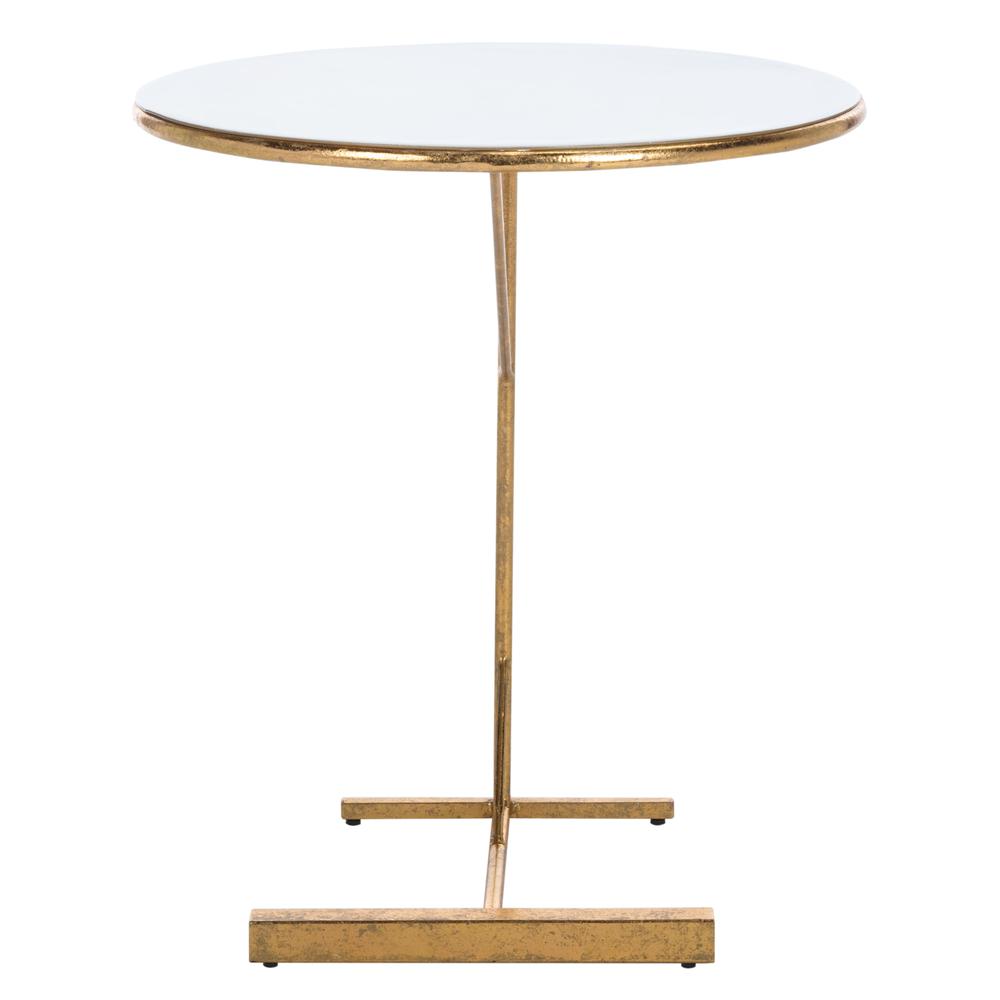 Sionne Round C Table, White /Gold. Picture 1