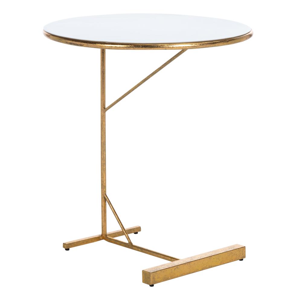 Sionne Round C Table, White /Gold. Picture 8