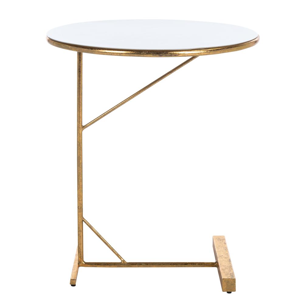 Sionne Round C Table, White /Gold. Picture 9